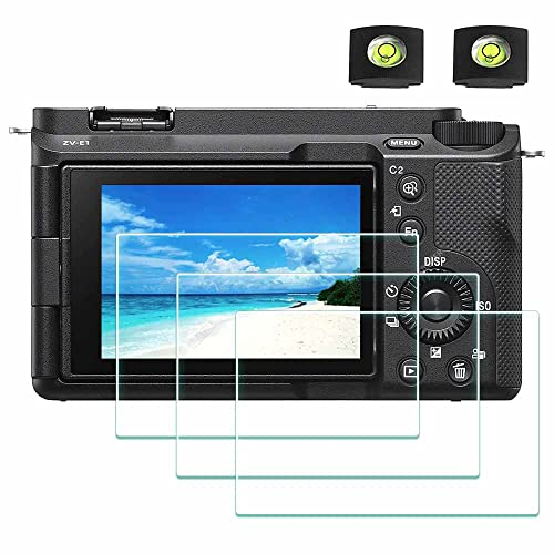 ULBTER Screen Protector for Sony Alpha ZV-E10 II ZVE10 II/ A6700 6700 ZV-E1 ZVE1 Camera & Hot Shoe Cover 0.3mm 9H Hardness Tempered Glass Cover Anti-Scrach Anti-Bubble [3+2 Pieces]