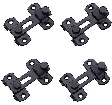 Keoferlo 4 Stück Flip-Lock Torriegel Schwarz Scheunentür Kette Gleitschloss für Tür