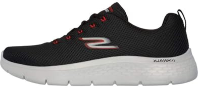 Skechers Herren Gowalk Flex - Scarpe Da Ginnastica Per Allenamento Atletico Con Schiuma Raffreddata Ad AriaSneaker, Schwarzes und rotes Textil, 42.5 EU