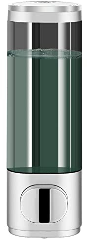 modunful Dispenser per shampoo e balsamo, dispenser per doccia a 1 camera, senza trapano, dispenser di shampoo per doccia a parete, per shampoo, balsamo, bagnoschiuma, grande capacità, argento