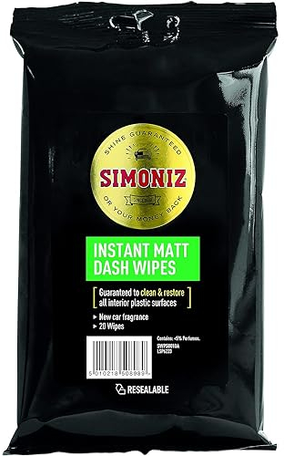 AMK® Car Interior Dashboard New Car Scent Cleaning Wipes Pack of 20 Matt Cleans Restores Protects