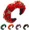 Bandeau de Noël avec strass et perles nouées - Pour femmes et filles - Motif sapin de Noël - Large bandeau à cheveux - Accessoires pour cheveux de Noël