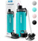Wessper Botella Agua Acero Inoxidable Botella Termica 500 ml Sin BPA con 3 Tapones | Azul Elegante Botella Resistencia al Rayado, fácil de Limpiar | Termo Agua Fria/Caliente para Niños Adultos