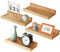 YheenLf Wandregal, 4er Set, 30 x 12 cm Schweberegal, Regalbrettmit für Fotorahmen und Dekos, für Wohnzimmer, Arbeitszimmer, Badezimmer, Küche, Holzfarbe