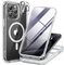 Miracase Glas Serie für iPhone 15 Pro Max Hülle mit Magsafe, [360 Militärschutz & vollständiger Kameraschutz], Starke magnetisch Case, iPhone 15 Pro Max HandyHülle, Mag Klar Glitzer