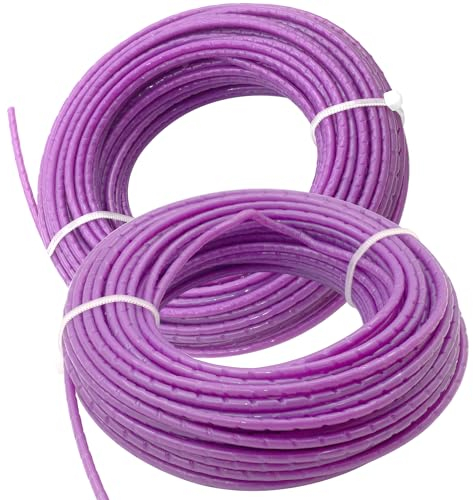 Zeqeey Fil pour débroussailleuses, Fil de Rechange en Nylon avec Encoche pour débroussailleuse, débroussailleuse, Longueur 30 m, diamètre 2,4 mm, 2 Rouleaux