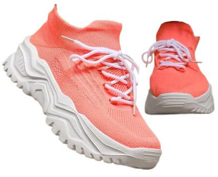 Minetom Sneakers Donna Mesh Scarpe Ginnastica Running Corsa Sportive Comode Jogging Fitness Tennis Stringata Scarpe Palestra Basket Leggero Respirabile Outdoor Trekking D Rosa 37 EU