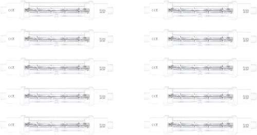Catering Parts UK Heat Lamps 240v 300w Gantry Lights Jacketed Food Lamp 118mm R7S Part No LMP 101 Push Fit (10)