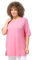 Ulla Popken Damen Basic, Rundhals T-Shirt, Hell Pink, 42-44