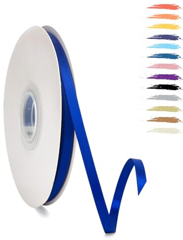 MORAINJAY Royal Blue Ribbon 6mm Satin Ribbons Roll Fabric Thick for Gift Wrapping : 23M,Perfect for Balloons,Wedding,Flower Bouquets,Cake,Halloween Christmas Holiday Gifts Party Decorations
