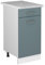 Vicco Küchenunterschrank R-Line, Schubladenschrank für die Küche, Blau-Grau/Weiß, 40 cm, AP Marmor