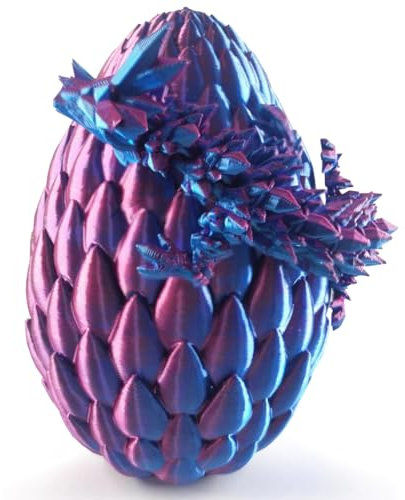 Conoelan 3D Printed Dragon in Egg,Full Articulated Dragon Dragon with Dragon Egg,Home Office Decor Executive Desk Toys (Blue&Violet)