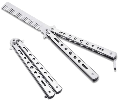 PLABBDPL Butterfly Comb Butterfly Comb Foldable Pocket Comb Spring Hair Comb for Hair Barber Comb Hair Styling Accessories Training Butterfly Style Comb