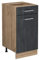 Vicco Küchenunterschrank R-Line, Schwarz Beton, 40 cm ohne Arbeitsplatte
