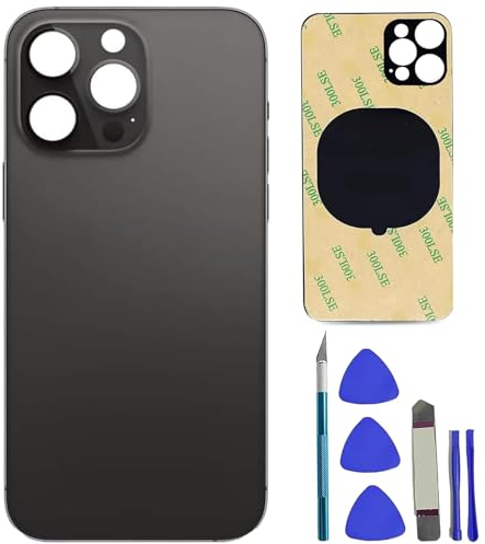 Anglepingping 14 Pro Ersatz-Rückglas für iPhone 14 Pro, mit vorinstalliertem Kleber und Reparaturwerkzeugset (Space Black)