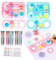 CCHAMP 10x Spirograph-Lineale + 10x mehrfarbige Kugelschreiber, Spirograph-Zeichenset, Partytütenfüller Partygeschenke für Kindergeburtstage, Schreibwarengeschenke, Klassenbelohnungen