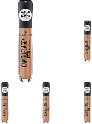 essence cosmetics CAMOUFLAGE+ MATT concealer, Abdeckstift, Nr. 70 dark caramel, nude, mattierend, matt, vegan, ölfrei, wasserfest (5ml) (Packung mit 5)