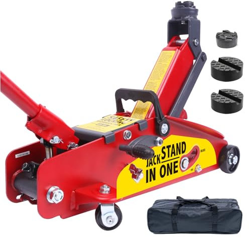 LEADSTAND Wagenheber mit automatischer Verriegelung, 2,5 Tonnen, robuster hydraulischer Wagenheber für Hebebühne (13 cm bis 38,6 cm), schnell und arbeitssparend, Sicherheits-Upgrade, stark und