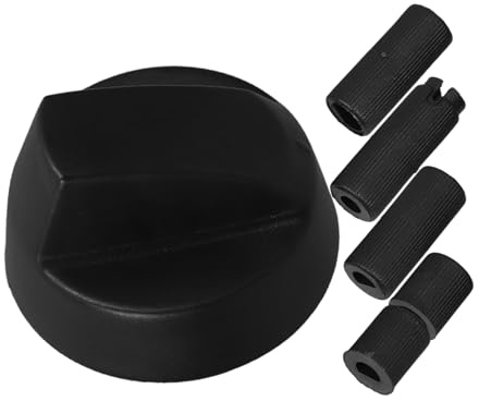 Schwarze Ofenreglerknöpfe als Ersatz für Backofen und Herd | 5 Adapter aus Abs, für Gasherd und Range in Küche, Breite Modellvielfalt