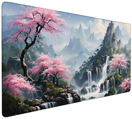 Mousepad Bergspitze Mousepad XXL 1200x600x3mm Mauspad Fallen,Mit VernäHte Kanten Schreibtischunterlage,rutschfeste,Verbessert PräZision Und Geschwindigkeit für Büro Arbeit Männer Geschenke XZ-431