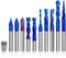 10-teiliges CNC-Fräser-Bit-Set, 6,35 mm Schaft, Hartmetall, Mehrzweckfräser für Holzbearbeitung, Detailschnitzen, Trimmen, V-Nut-Gravur, Schlitzschlitz, Bonus 1/4 Zoll ER11 Hochpräzisions-Spannzange