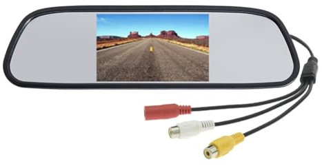 Qerwsdty Auto-Video-Parkmonitor, Auto-Rückfahrkamera, 4,3-TFT-LCD-Auto-Rückspiegel-Monitor, Umgekehrtes Bild, 12 V-24 V