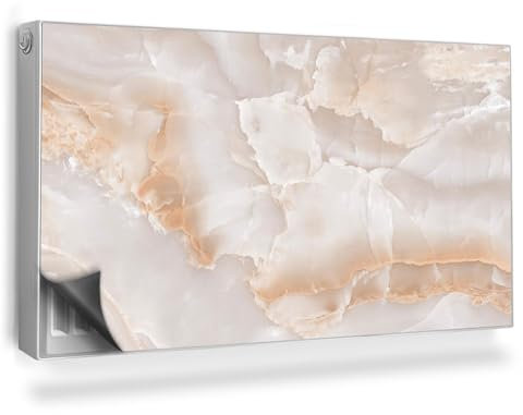 Heizkörperabdeckung 110x60 cm für Heizkörper Heizung Schutz Magnetisch Magnetbefestigung Magnetmatte Hitzebeständing Einfache Installation - Dekorative Textur aus Marmorplatten und Steinen