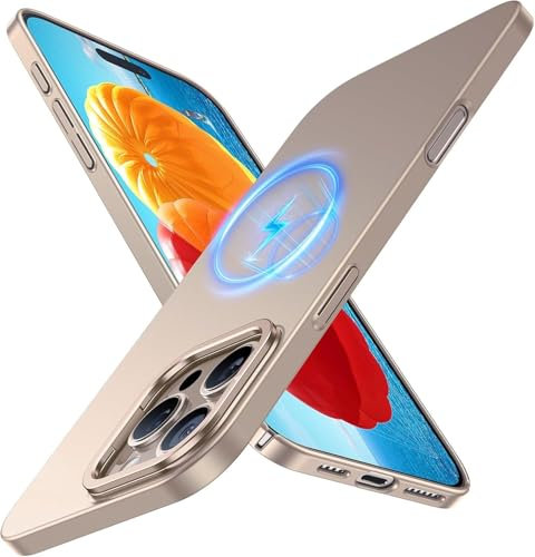 TORRAS Slim-Fit for iPhone 16 Pro Case with MagSafe, [No.1 19N Magnetic Force][Velvety Touch & Elegant Look] Ultra-thin Lightweight Anti-Scratch Hard PC Phone Case for iPhone 16 Pro Cover-Rose Gold