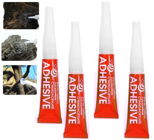 ExcellaElite 4 Pcs Aquarium Glue Fish Safe,Quick-Drying Fish Tank Sealant,High Viscosity Aquarium Safe Coral Glue for Underwater Landscaping,Glass Cabinet,Moss,Coral