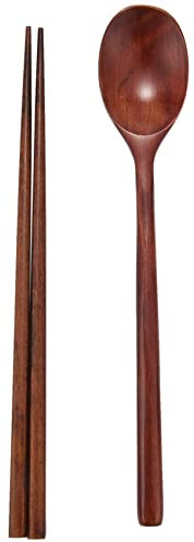 Losueeun Ustensile de vaisselle coréenne en bois fait à la main - 5 jeux et baguettes