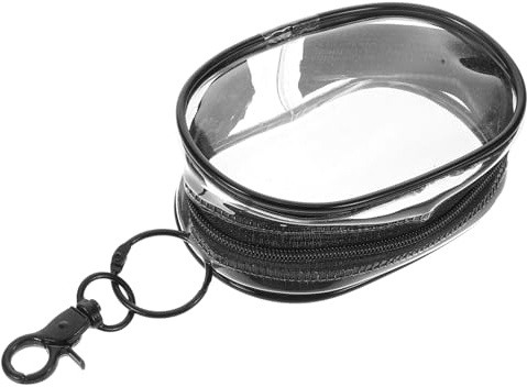ROMISBABA Mini Porte-Monnaie Porte-clés Transparent en PVC Étanche Crochet, Petite Pochette Multifonction pour Femmes, Rangement Câble De Données Et Chargeur, Paquet De Voyage Pratique Noir