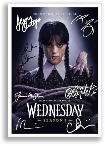 Wednesday Cast Signed Autograph A4 Poster Photo Print TV Show Series Framed Memorabilia Gift The Addams Family (Season 2 A3 Poster Only)