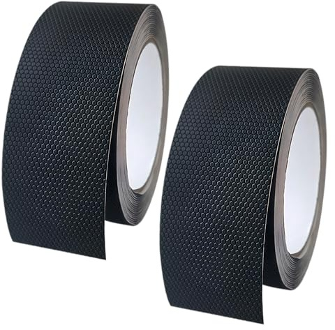 Rbleote 2 Rouleaux,Super Strong Caoutchouc Antidérapant,Autocollant Bande Antidérapante,Structuré,Adapté Aux Outils De Bricolage,Escaliers,Mains Courantes (Noir,5 CMX5 M)