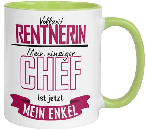 Rentnerin Tasse | Vollzeit Rentnerin – Mein einziger Chef ist jetzt mein Enkel | Rente Geschenk Frauen Renteneintritt | Pension Ruhestand Vorruhestand Pensionärin Ruheständlerin