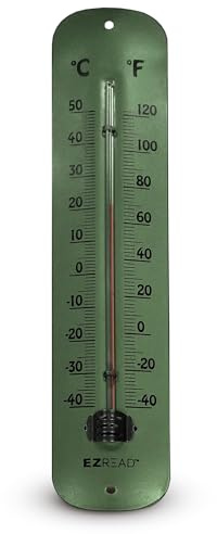 Headwind 12 Garden Green Metal Thermometer – Durable Weather‑Resistant Indoor & Outdoor Wall‑Mount Temperature Gauge for Patio, Garden, Home, or Porch – Heavy‑Duty Metal Construction by EZ Read