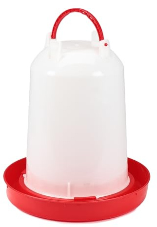 Mucola Hühnertränke Geflügeltränke Stülptränke 14 Liter Kunststoff Rot | Automatischer Wasserspender stehend, bruchsicher, Standfuß gegen Umkippen, Oberteil abnehmbar zum Befüllen