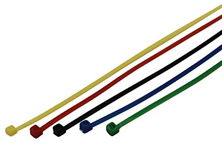 Unitec 44746 Set di Fascette stringicavo, 150 x 2,5 mm, Colori Assortiti, Nero, Blu, Verde, Set di 50 Pezzi