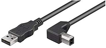 Goobay 95118 USB 2.0 auf USB B Druckerkabel 90 Grad Stecker / für Scanner & Drucker / Scannerkabel Universal kompatibel Dell Epson / Schwarz / 5 Meter