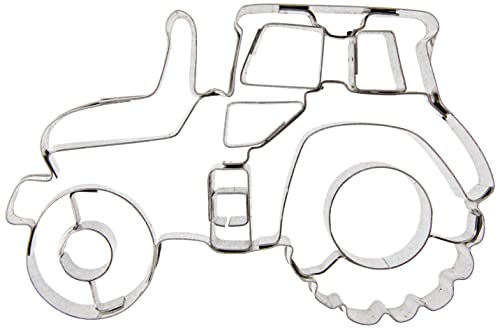 Städter 090187 Präge-Ausstechform Traktor Edelstahl ca. 7,5 cm, Silber
