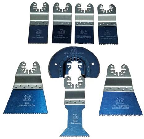8PCS Multi Tool Disc Set Universal Wood Metal Oscillating Multi Tool Quick Release Saw Cut Compatible with Dewalt, Fein Multimaster, Ryobi, Milwaukee, Bosch, Dremel, Dewalt, Rockwell, Makita
