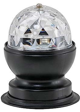 Briloner Leuchten - LED Party Tischleuchte, Tischlampe mit Lichteffekten, selbstdrehend, Partylicht, inkl. Kabelschalter, Schwarz