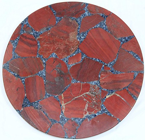 Rajasthan Gems handgefertigt Semi Precious rot Jasper Stein rund Couchtisch Top Home Dekorative