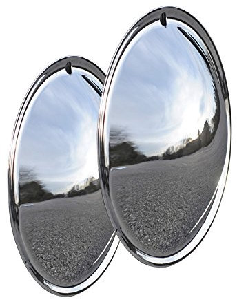 Universell passendes Radzierblendenset (2 Stück) 13 Zoll - Moon Caps für PKW, Oldtimer (aus verchromten Metall)~
