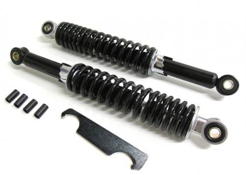 340mm Stoßdämpfer Federbeine Satz Hydraulisch Schwarz + Einstellschlüssel passend für Zündapp Hercules Sachs Kreidler Puch Simson Mofa Moped Mokick – Verstellbar, 5-fach einstellbar