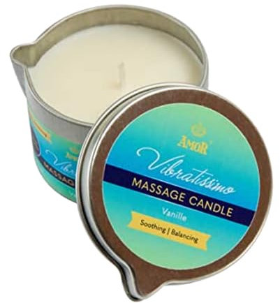 VIBRATISSIMO Massage Candle Vanilla 50ml I Candle with Vanilla Scent I Candle Relaxation I Made of Natural raw Materials & with Coconut Oil I Suitable for Sensitive Skin I Massage Candle