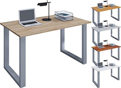 VCM Holz Schreibtisch | H. 76 x B. 80 x T. 50 cm | Computertisch schlicht | Füße aus hochwertigem Metall | Arbeitstisch | Büromöbel - Lona U