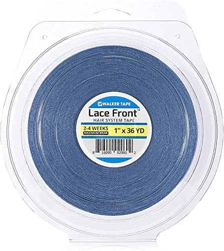 Walker Lace Front Support (Blue Liner Tape) Double Sided Adhesive Hair System Tape Full Roll for Wigs & Toupee (1 inch X 36 Yards)- Transparent