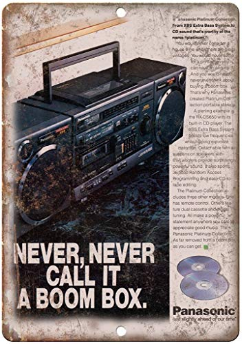 None Brand Panasonic-Boombox, Ghettoblaster, Retro-Wanddekoration, Metall-Blechschild, bemalt, Kunst, Poster, Dekoration, Plakette, Warnung, Café, Garage, Party, Spielzimmer, Türschilder