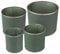 HRB 4er Set Blumentopf Gross Vintage rund, hochwertige Metall Blumenständer für Innen und Außen, die Pflanzkübel haben EIN Volumen von 0,9-3,1 L