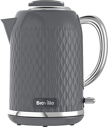 Breville Curve Electric Kettle | 1.7 Litre | 3KW Fast Boil | Grey & Chrome [VKT227]